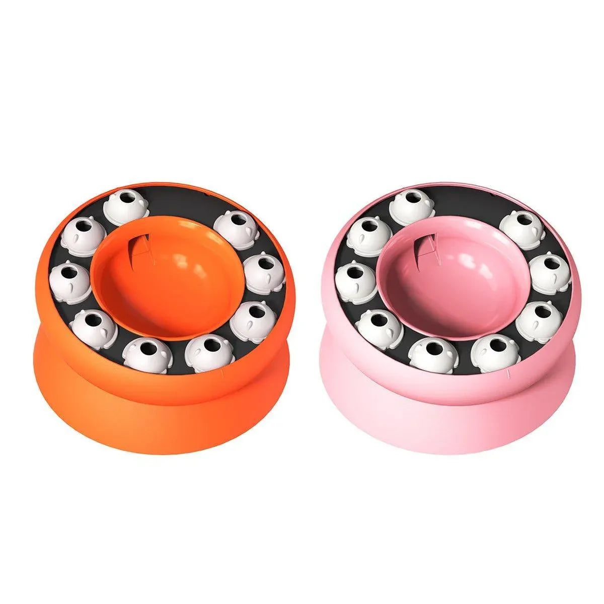 Pet Slow Feeder Interactive Cat Dog Food Dispenser Puzzle Toy for Healthy Eating - Orange