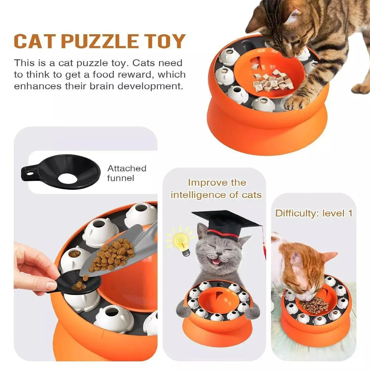Pet Slow Feeder Interactive Cat Dog Food Dispenser Puzzle Toy for Healthy Eating - Pink
