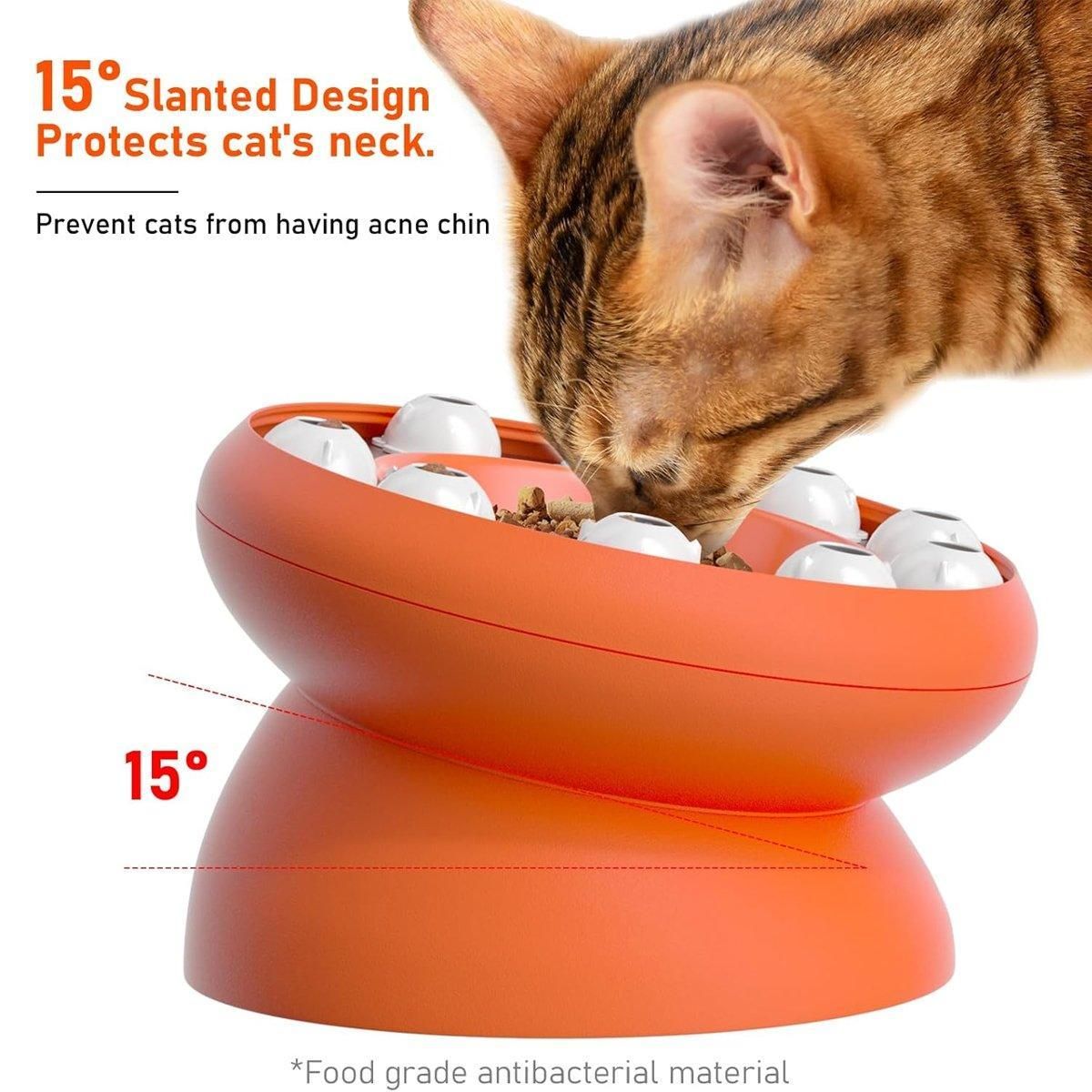 Pet Slow Feeder Interactive Cat Dog Food Dispenser Puzzle Toy for Healthy Eating - Pink