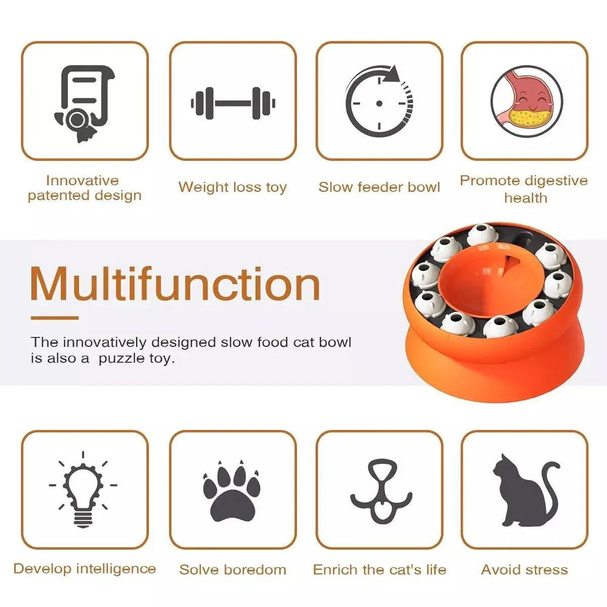 Pet Slow Feeder Interactive Cat Dog Food Dispenser Puzzle Toy for Healthy Eating - Pink
