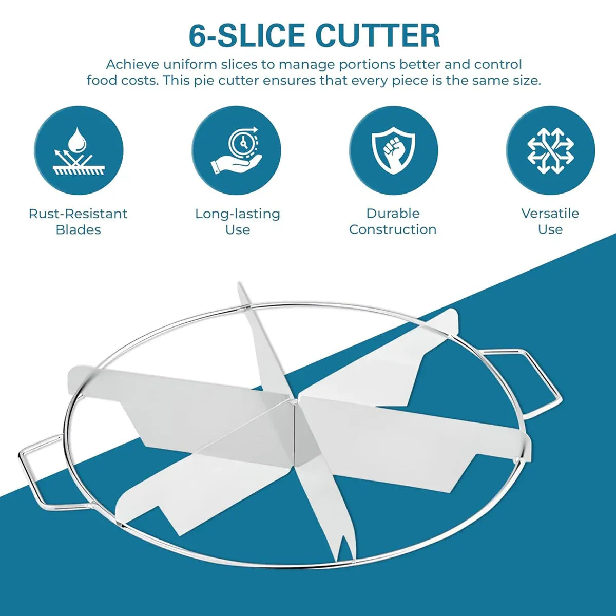 Round Pizza Cake Cutter Stainless Steel Pie Divider for Even Equal Slices Use
