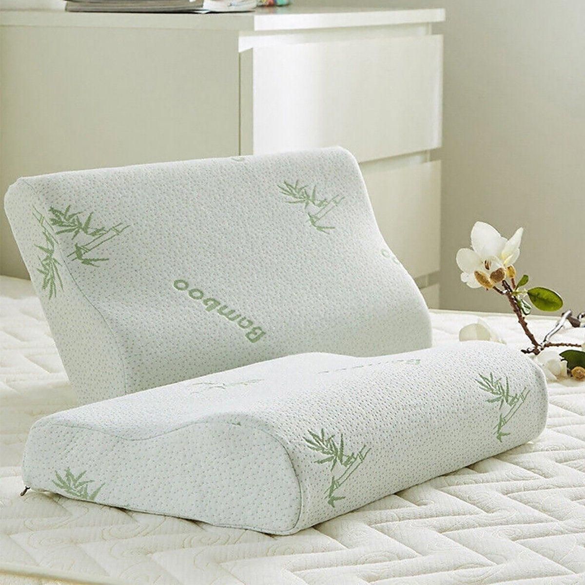 1/2PCS Memory Foam Neck Pillow Wavy Contour Slow Rebound Pillow - 60x40x12cm-2pcs