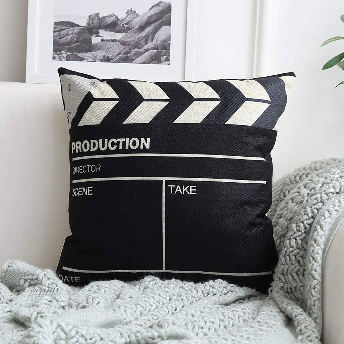 4-Piece 45 cm Retro Cinema Cushion Cover Set