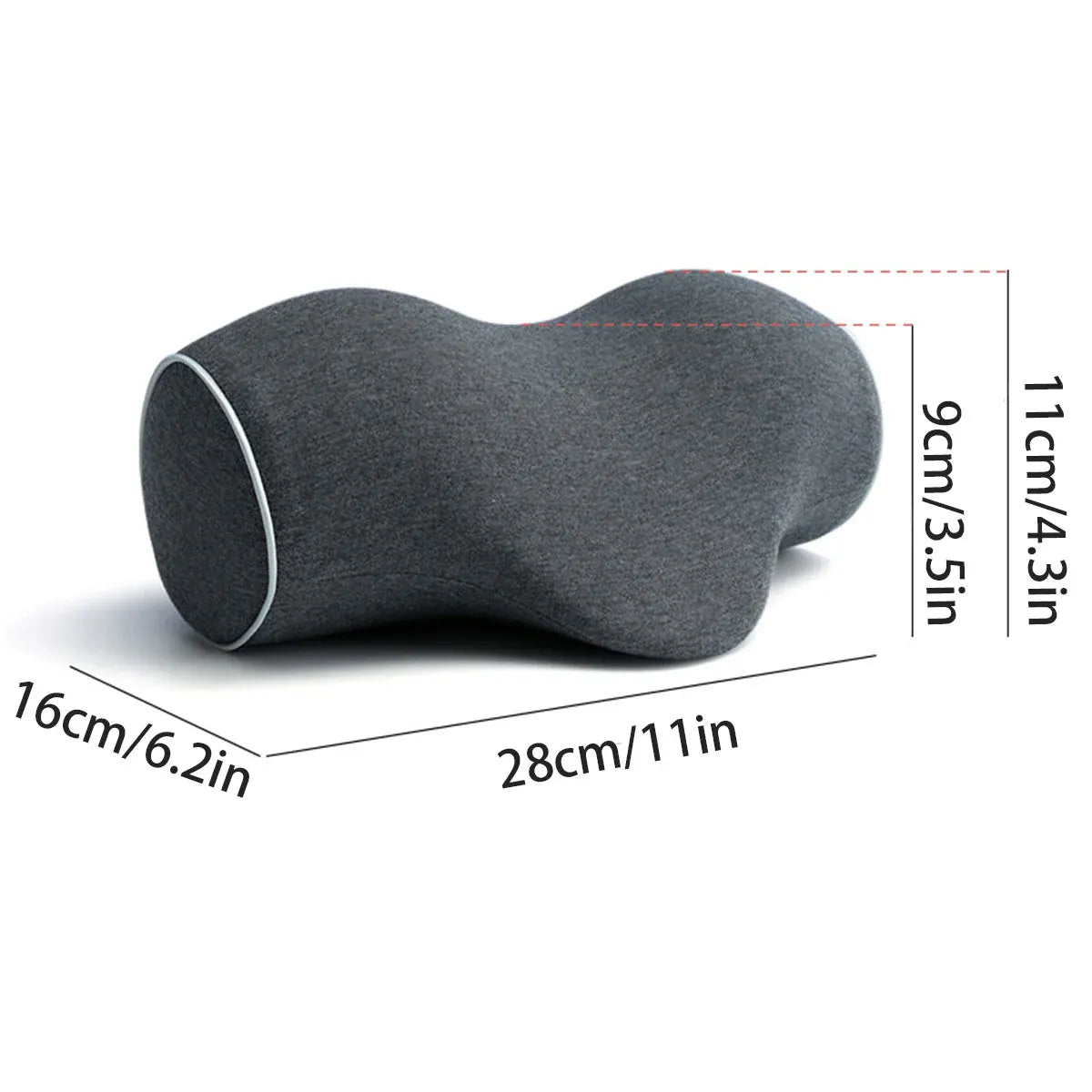 Ergonomic Memory Foam Neck Support Pillow Soft Cotton Cover for Home and Travel