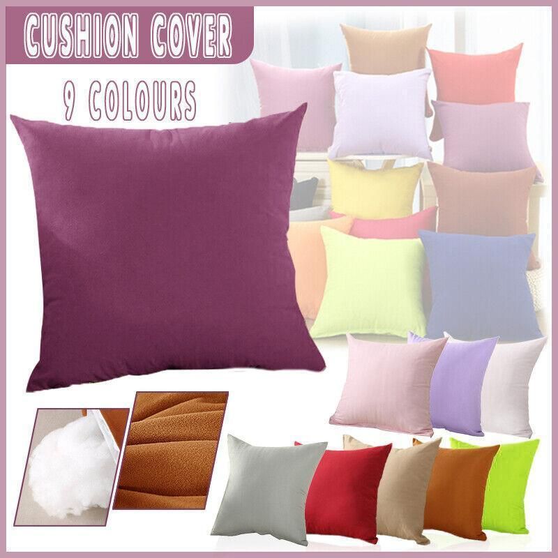 45cm*45cm Multicoloured Plain Solid Colour Cushion Cover Decorative Pillow Case - Red