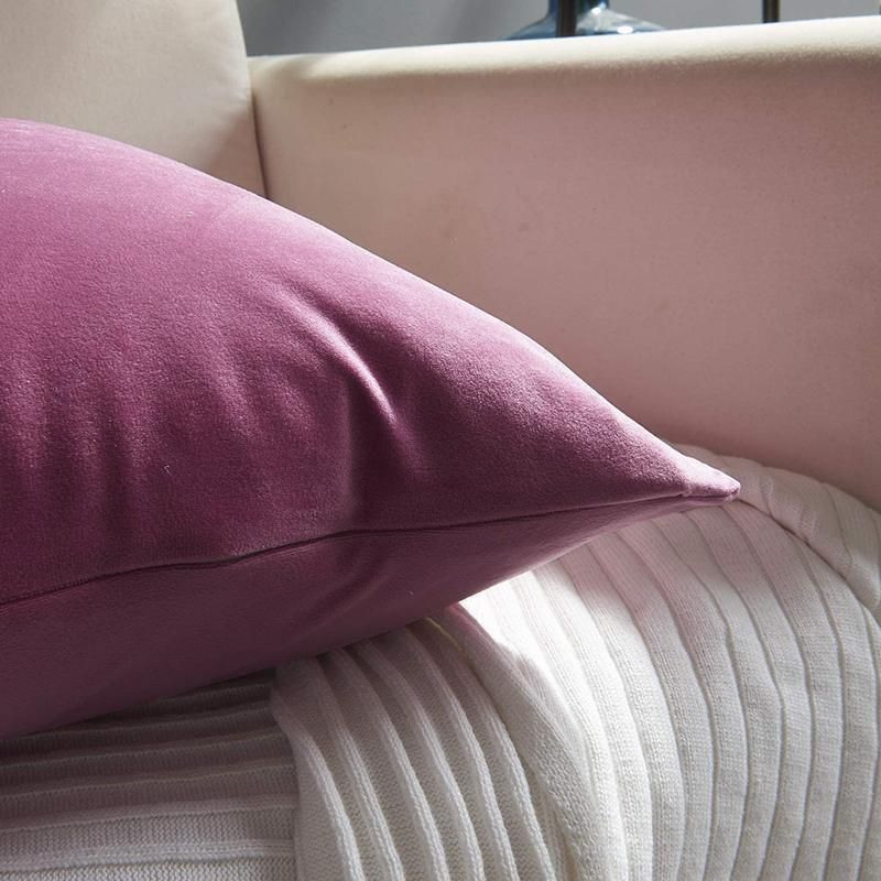 45cm*45cm Multicoloured Plain Solid Colour Cushion Cover Decorative Pillow Case - Light Coffee