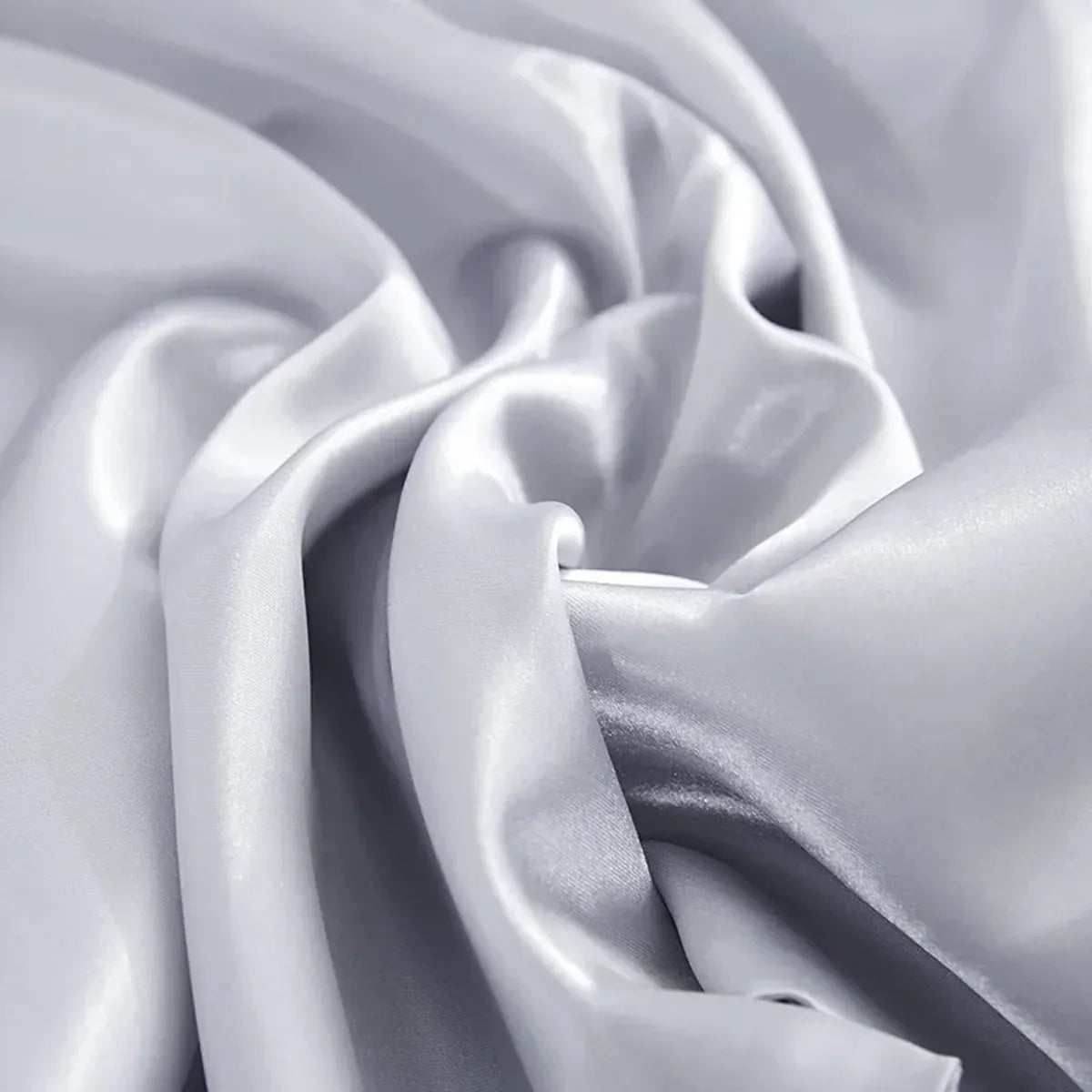 Silk Envelope Pillowcase Soft Satin Protective Cover for Bed Sleep Comfort - White