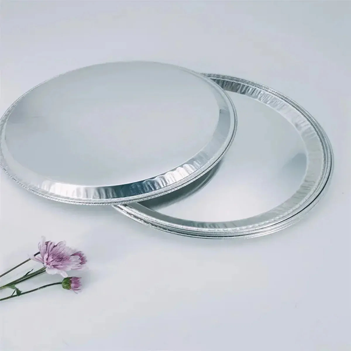 50pcs Aluminium Foil Pizza Tray Pie Pan Round Oven Catering BBQ Trays Large