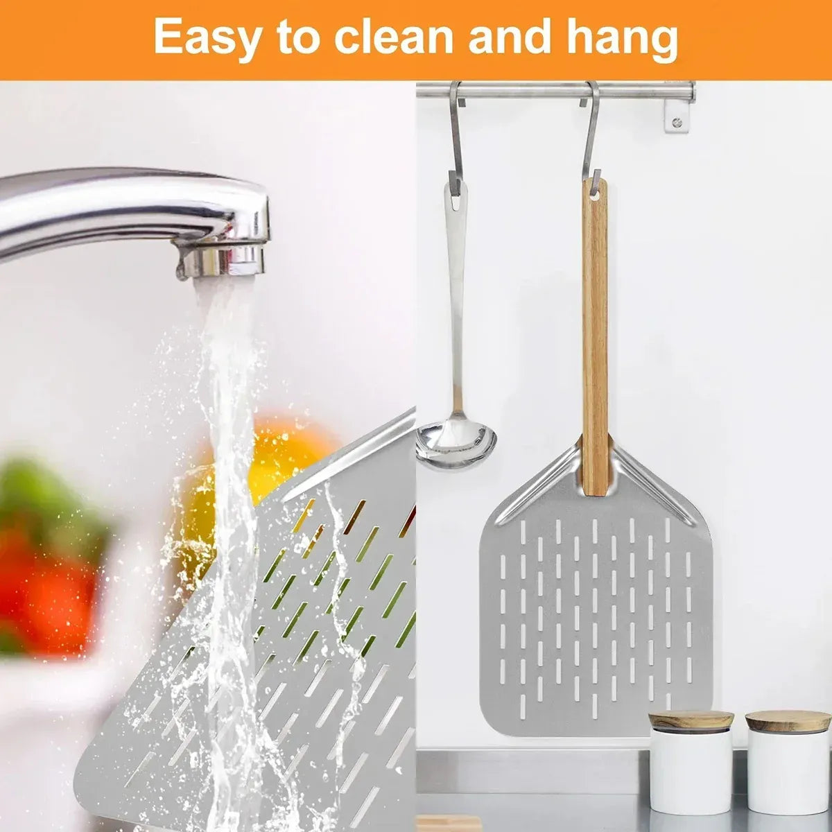 12inch Pizza Shovel with Wood Handle Non-Stick Pizza Peel Shovel Baking Tool