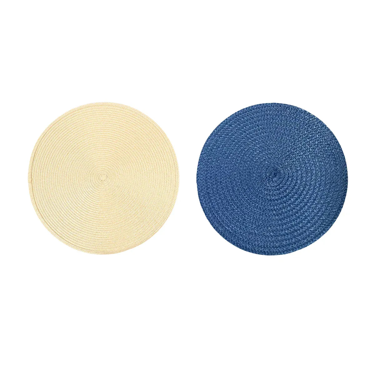 4PCS Table Mats Cup Mats Round Bowl Mats Heat Insulation Set for Household Use - Beige