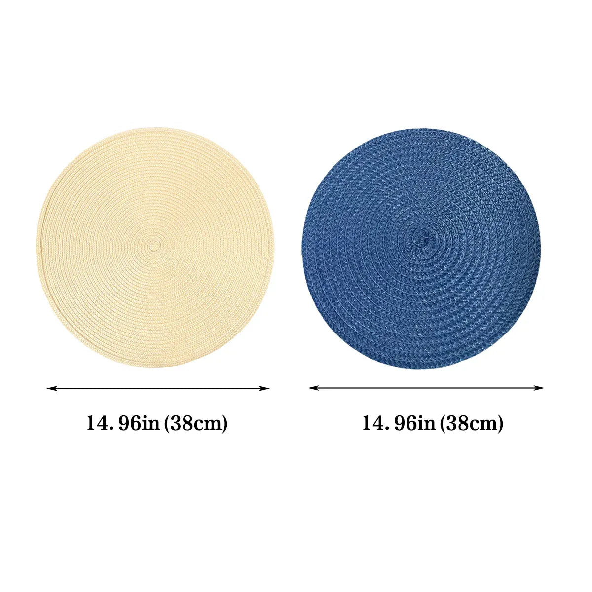 4PCS Table Mats Cup Mats Round Bowl Mats Heat Insulation Set for Household Use - Beige