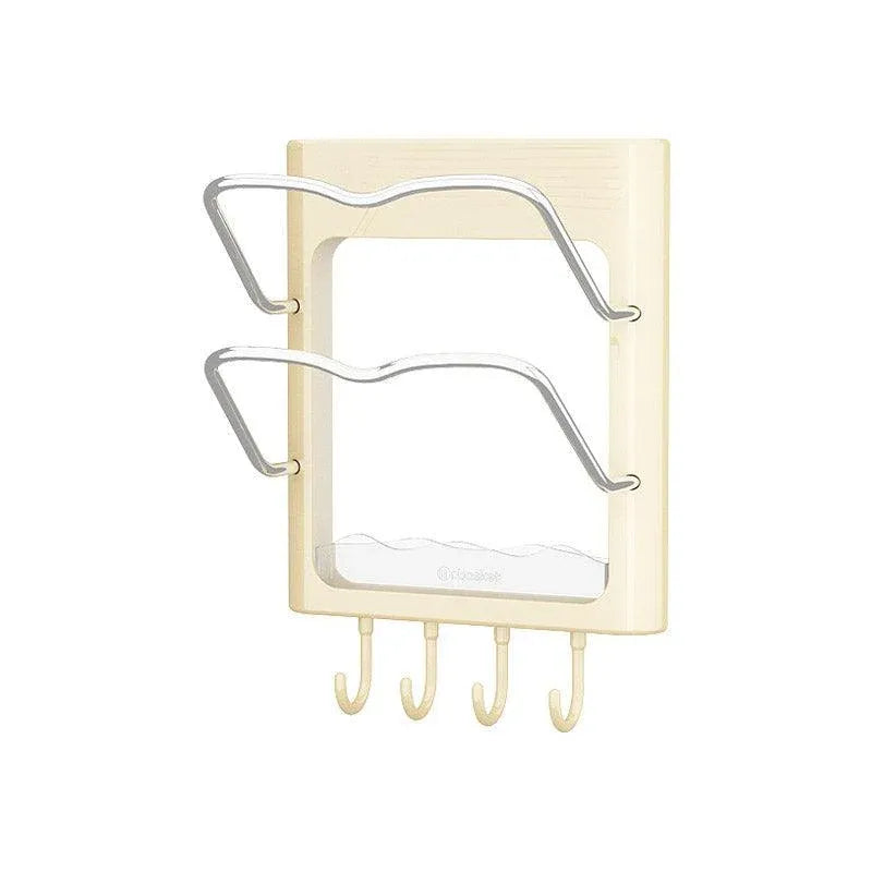 Wall Mounted Pot Lid Rack Multifunctional Household Storage Organizer Shelf
