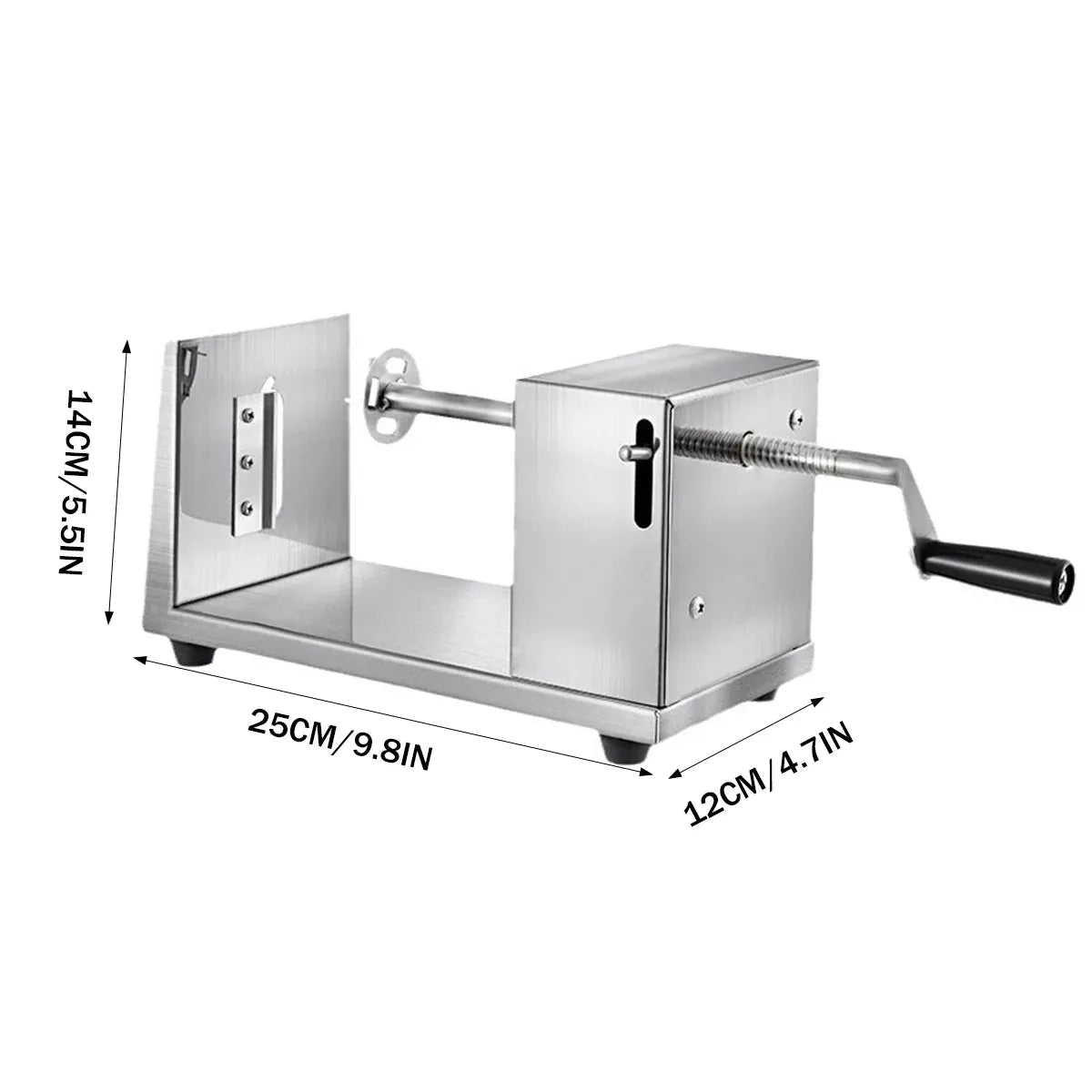 Stainless Steel Manual Potato Spiral Cutting Machine Hand Crank Slicer