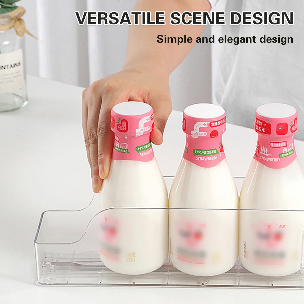 Fridge Drink Organizer Auto Push Forward Dispenser Adjustable for Cans Bottles