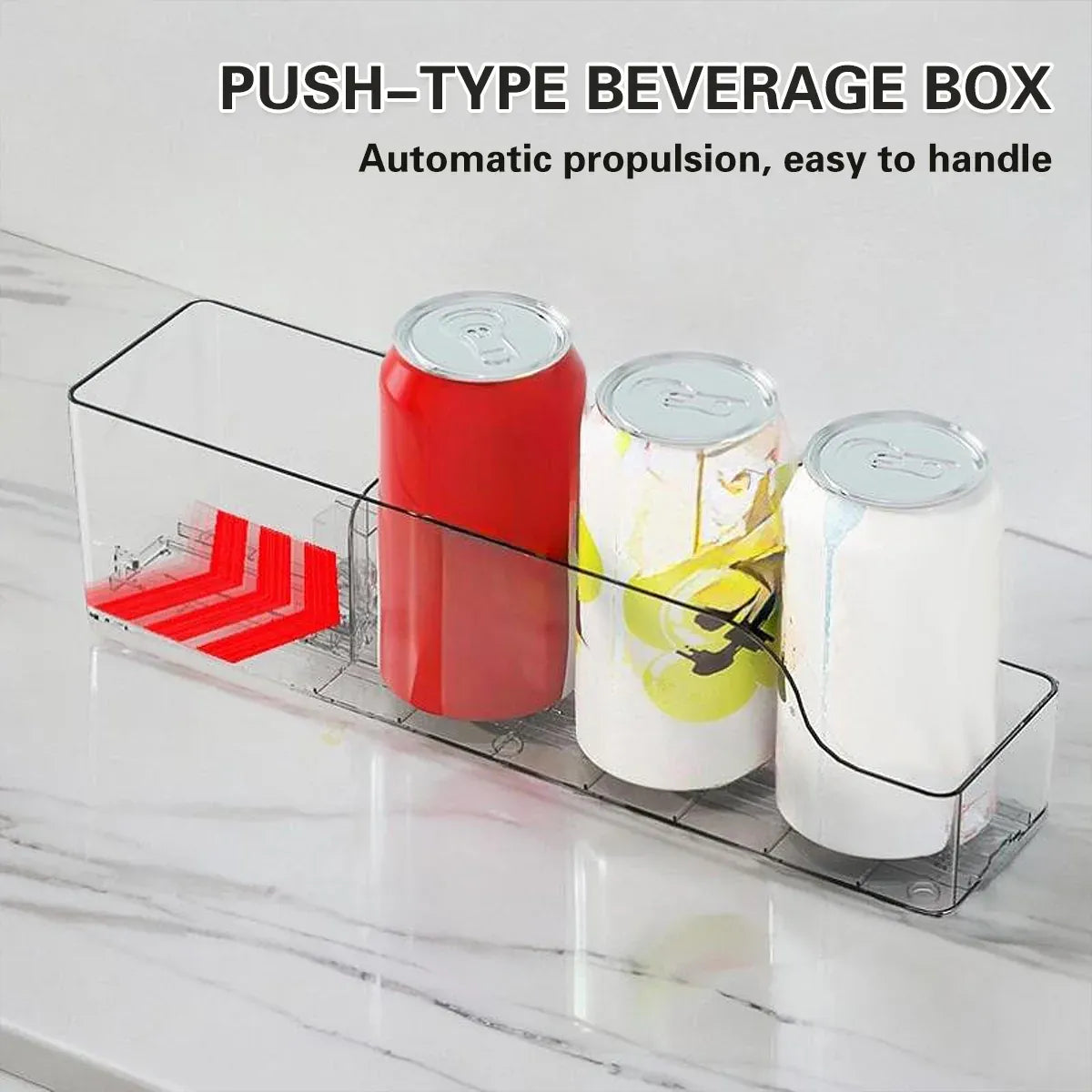 Fridge Drink Organizer Auto Push Forward Dispenser Adjustable for Cans Bottles
