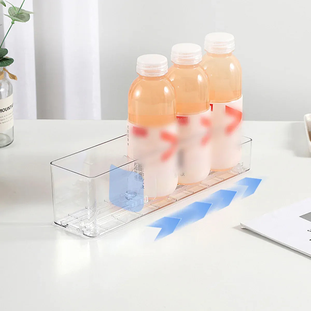 Fridge Drink Organizer Auto Push Forward Dispenser Adjustable for Cans Bottles