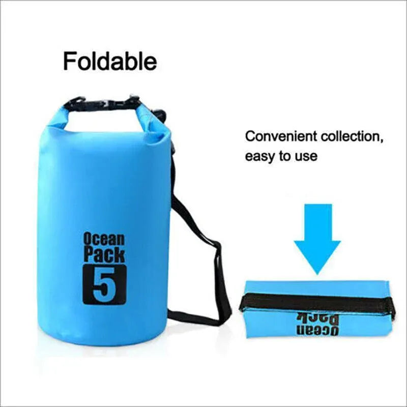 Orange Waterproof Bag Dry Sack Fishing Camping Canoeing Outdoor Sport 2/5/10/15/20/30 L - 10L