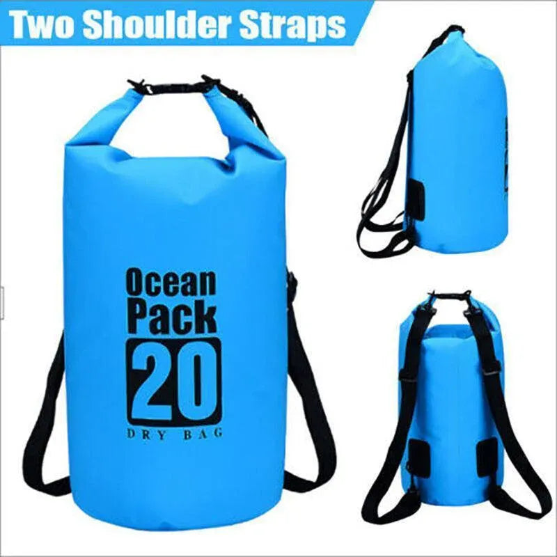 Orange Waterproof Bag Dry Sack Fishing Camping Canoeing Outdoor Sport 2/5/10/15/20/30 L - 15L