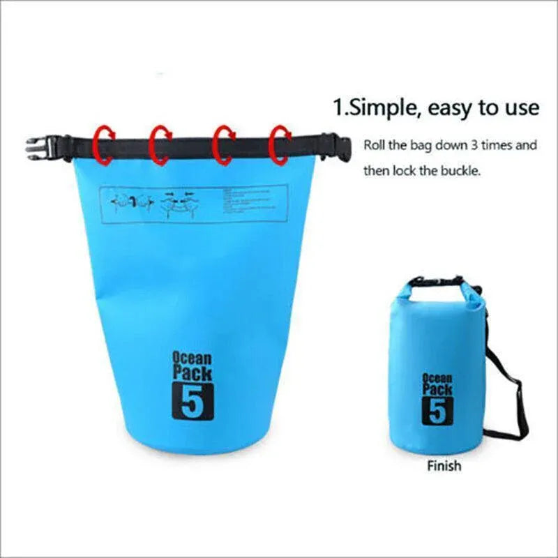 Orange Waterproof Bag Dry Sack Fishing Camping Canoeing Outdoor Sport 2/5/10/15/20/30 L - 30L