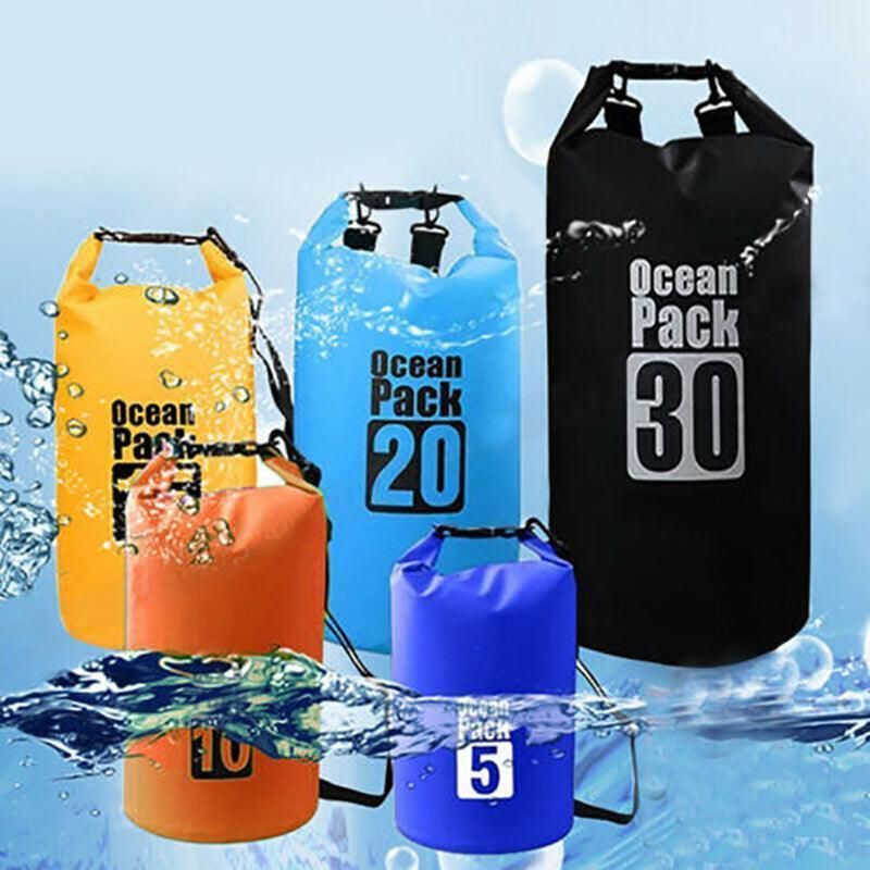 Orange Waterproof Bag Dry Sack Fishing Camping Canoeing Outdoor Sport 2/5/10/15/20/30 L - 30L