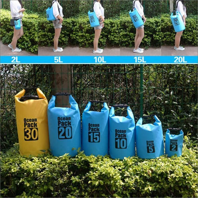 Yellow Waterproof Bag Dry Sack Fishing Camping Canoeing Outdoor 2/5/10/15/20/30 L - 20L