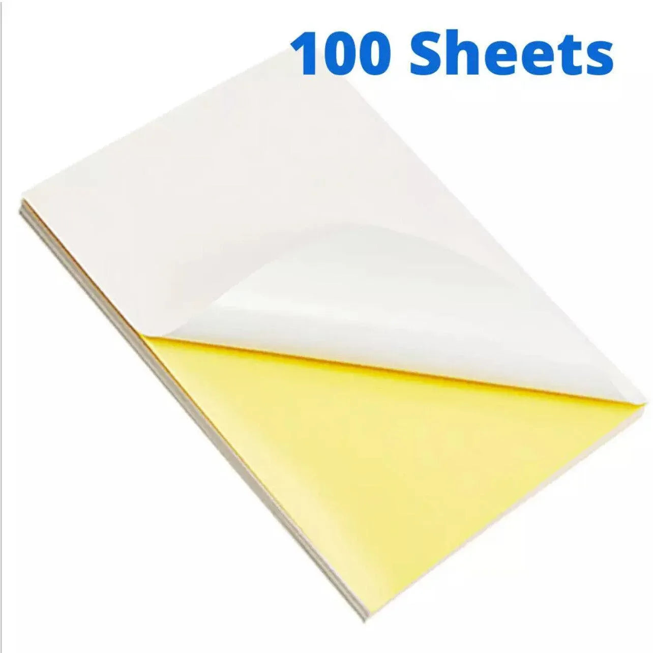 A4 Self Adhesive Sticker Paper Sheet Label Laser Inkjet Print Mailing Address - White Glossy*100 PCS