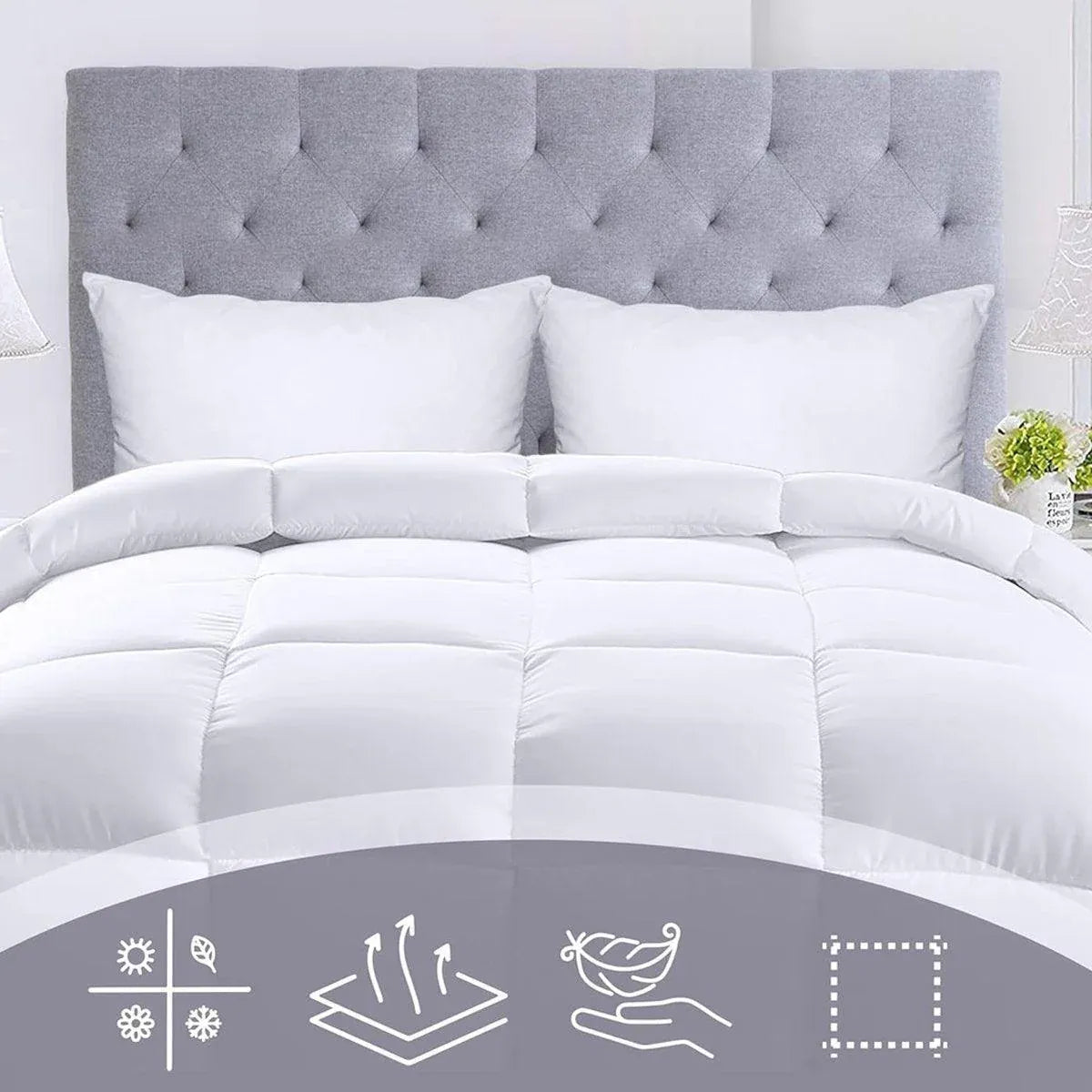 Luxury Hotel Quilt Core – Soft Microfiber Down Alternative Comforter for All Seasons - 180x210cm-Brushed