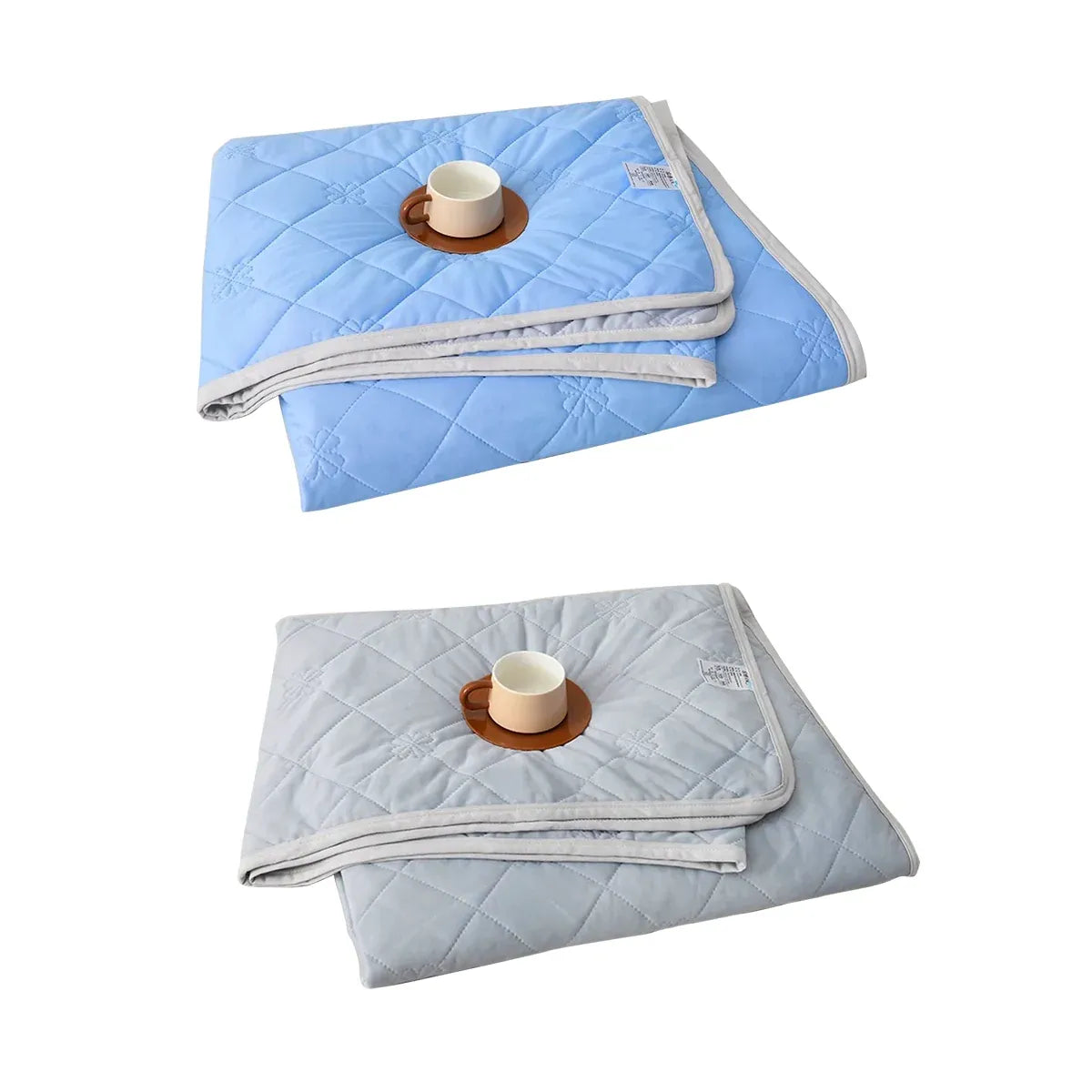 Cooling Summer Quilt 180 x 200cm Ice Silk Solid Colour Lightweight Comforter - Grey