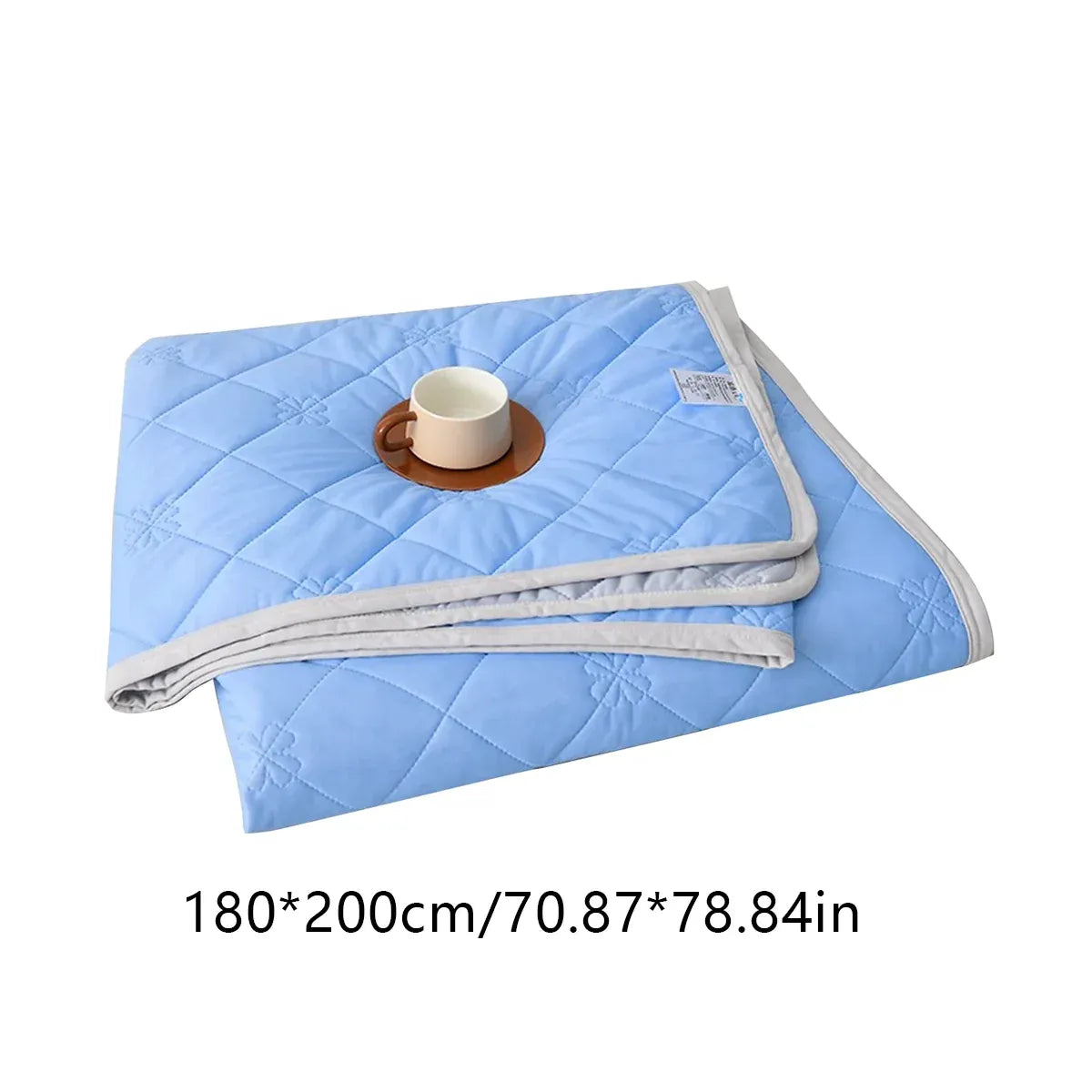 Cooling Summer Quilt 180 x 200cm Ice Silk Solid Colour Lightweight Comforter - Grey