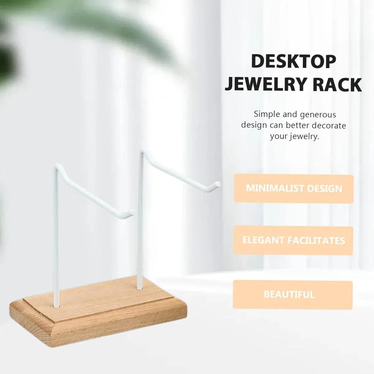 Iron Earrings Display Rack Jewellery Holder Hanging Keychain Bracelet Shelf - White