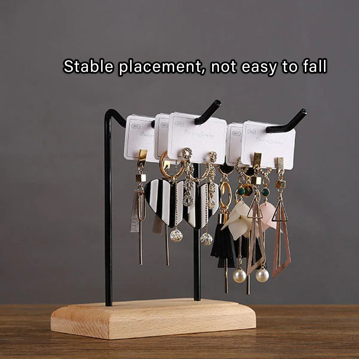 Iron Earrings Display Rack Jewellery Holder Hanging Keychain Bracelet Shelf - White