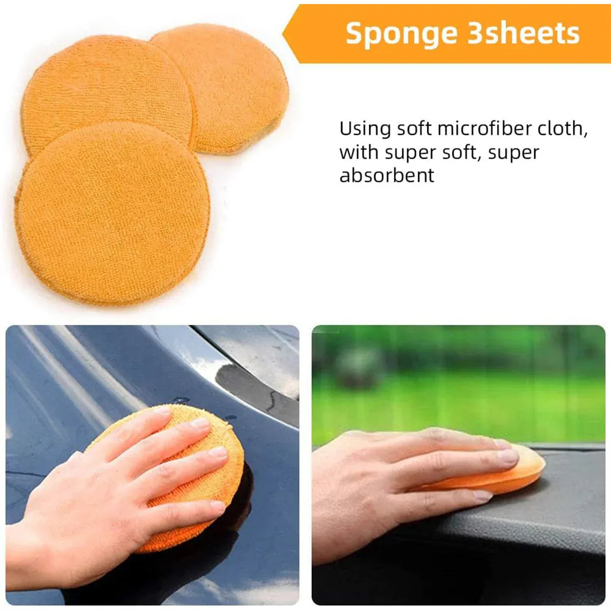 9PCS Car Cleaning Kit Microfiber Towel Wax Sponge Wheel Brush Gloves Set Use - Grey