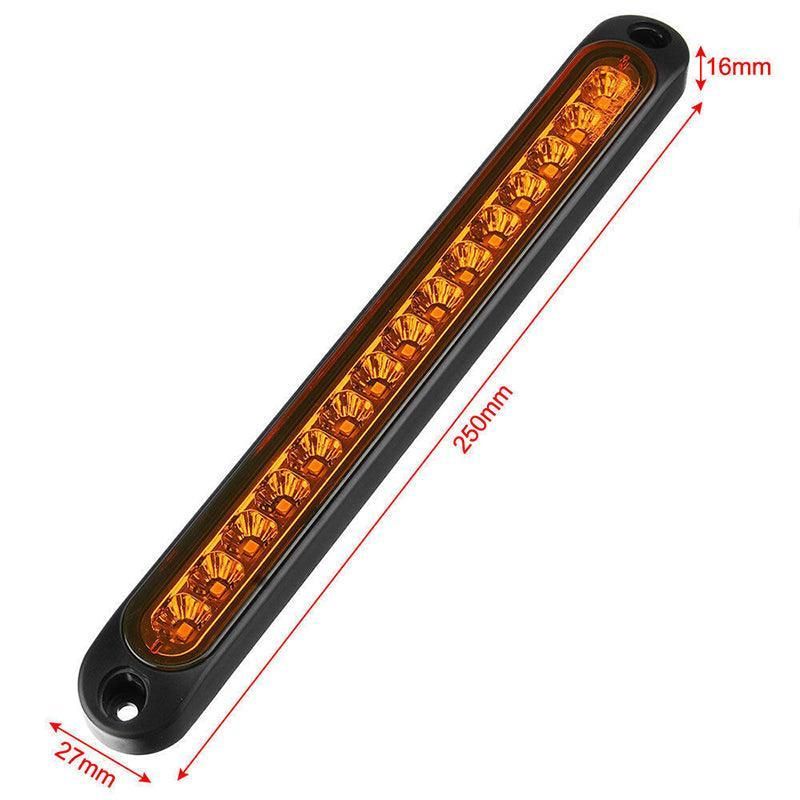 2PCS 15 LED Tail Lights Ultra Slim Trailer Truck Ute Brake Indicator Lamps