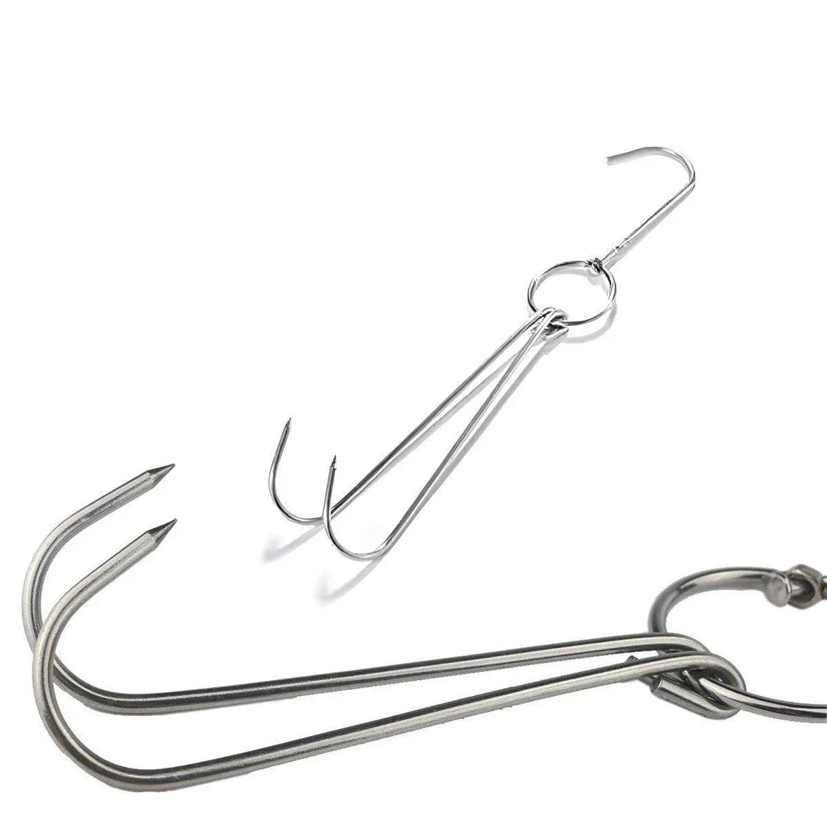10PCS Stainless Steel Roast Duck Hooks Duty Double Hooks for Chicken Meat Goose