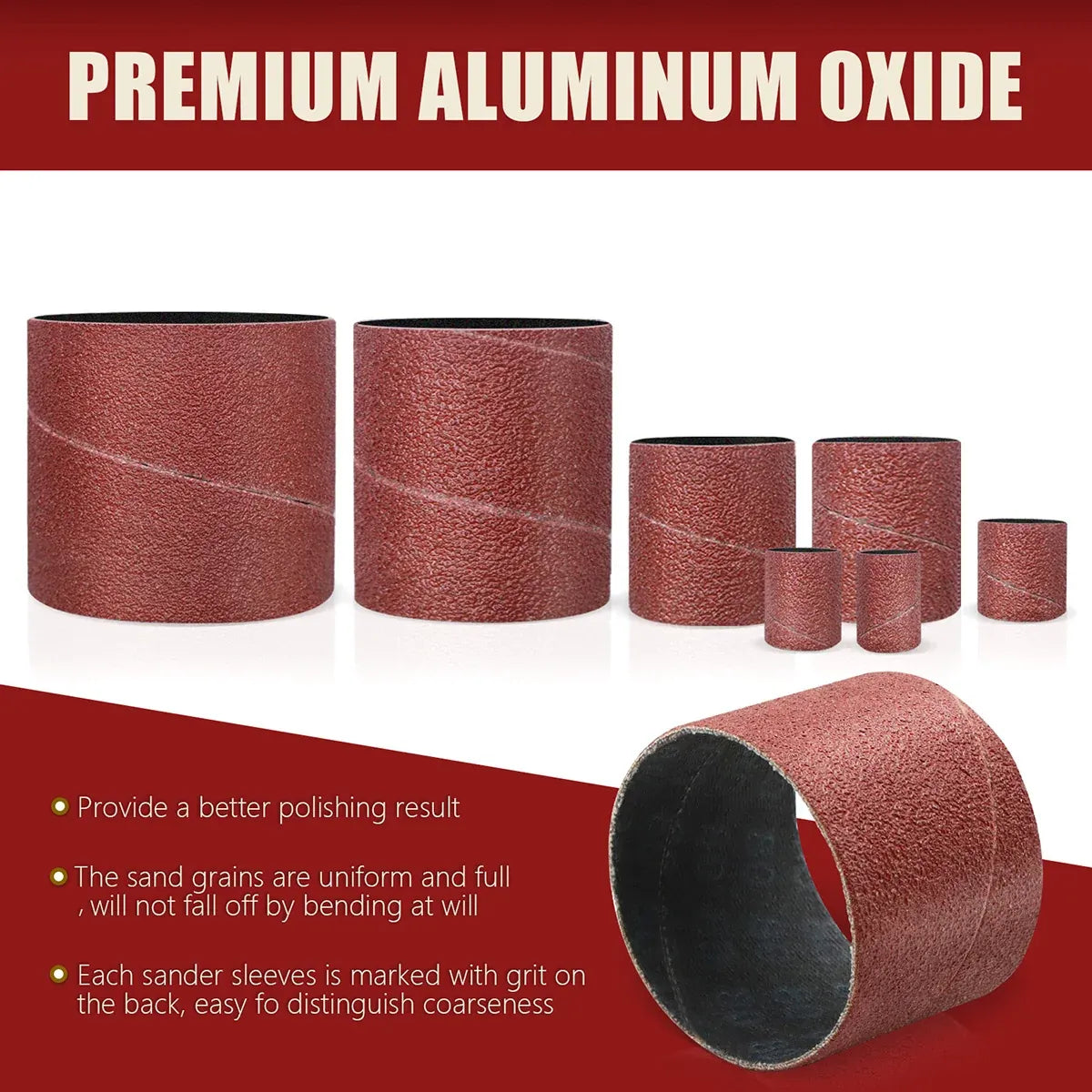 37Pcs Sanding Drum Kit Sleeve Set for Drill Rotary Tool Wood Polishing