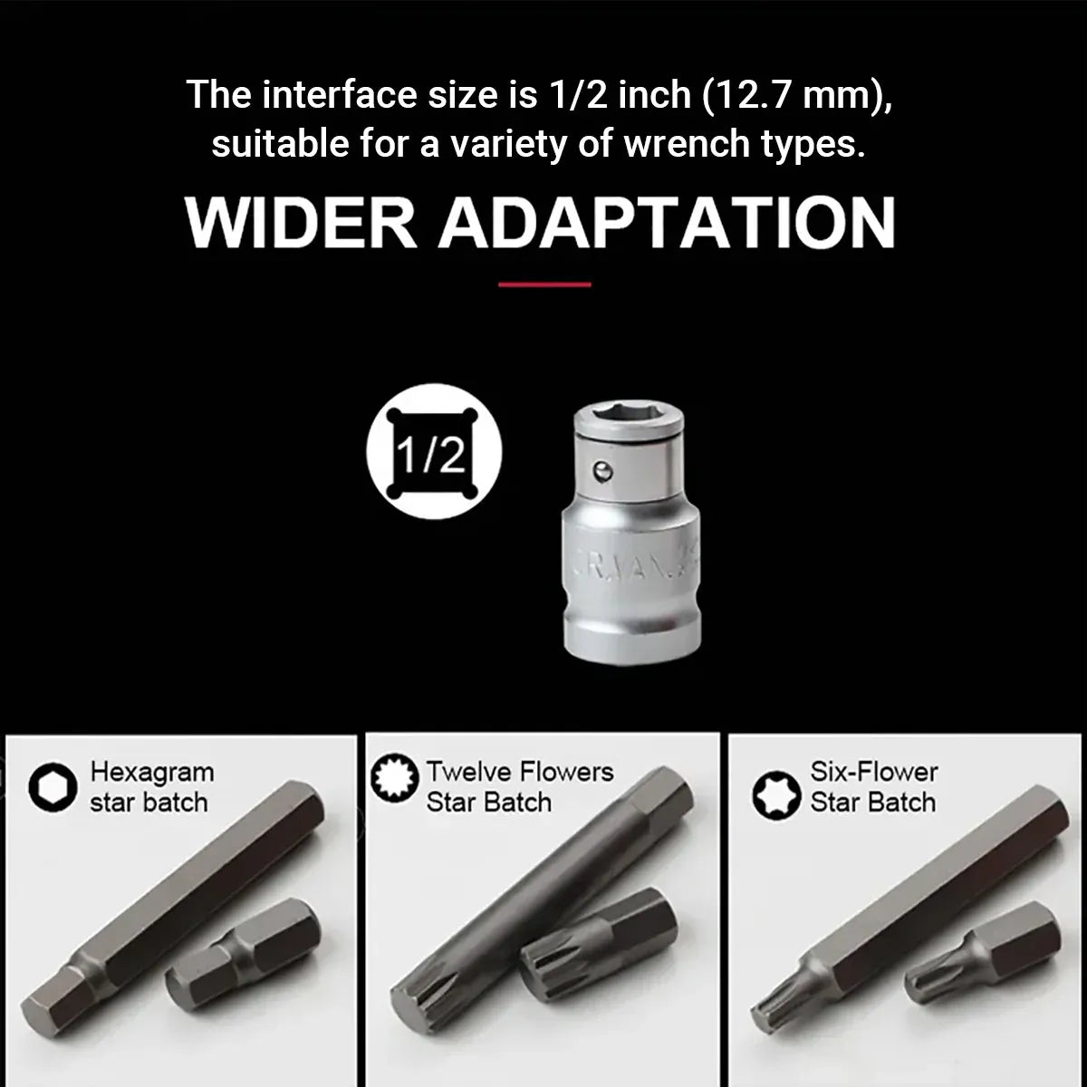 11PCS CR-V M-Type Spline Socket Bit Set Driver Drill Bit Tool Kit Car Repair