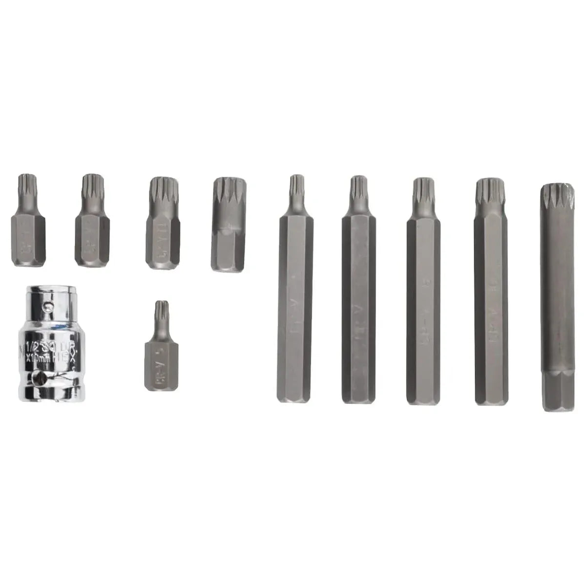 11PCS CR-V M-Type Spline Socket Bit Set Driver Drill Bit Tool Kit Car Repair