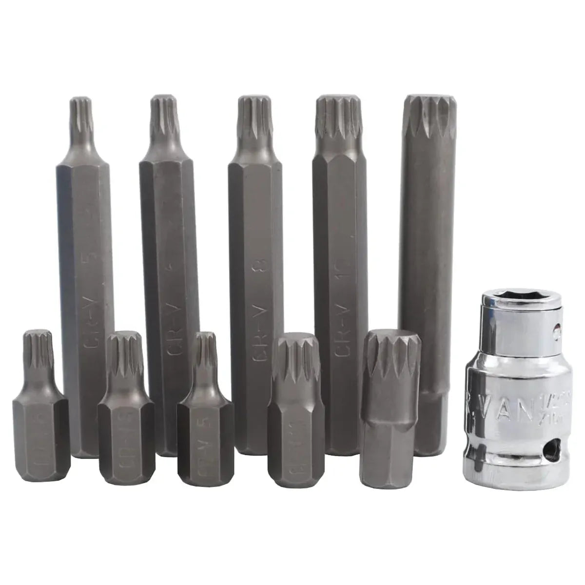11PCS CR-V M-Type Spline Socket Bit Set Driver Drill Bit Tool Kit Car Repair