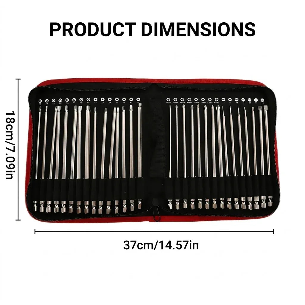 30Pcs 150mm Screwdriver Bit Set Power Tool Accessory Kit For Home Repair Use