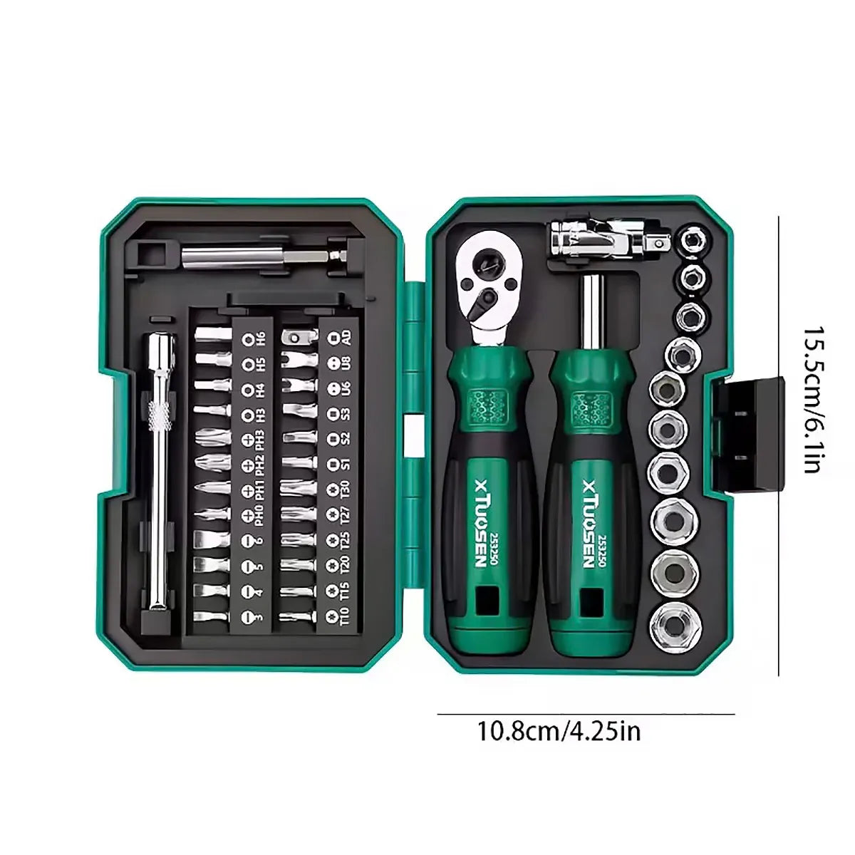Portable Ratchet Screwdriver Tool Kit 40PCS Durable for Home Cycle Repair Use