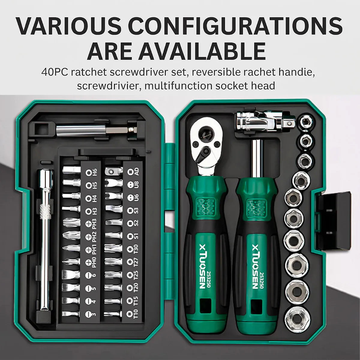 Portable Ratchet Screwdriver Tool Kit 40PCS Durable for Home Cycle Repair Use