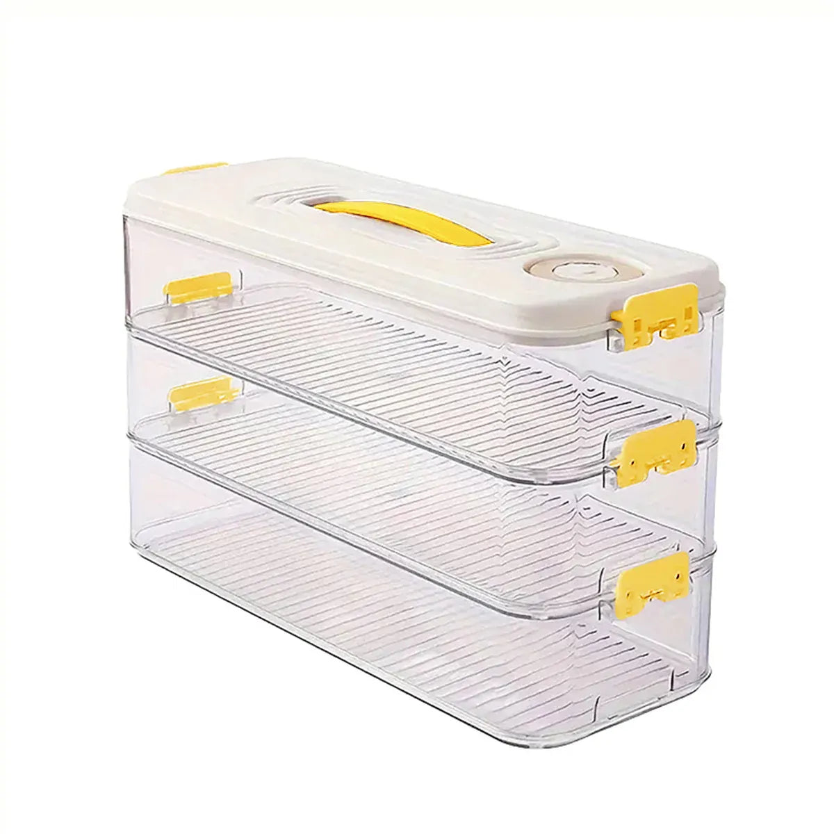 3 Layers Square Food Storage Container with Lid Kitchen Organiser for Meal Prep