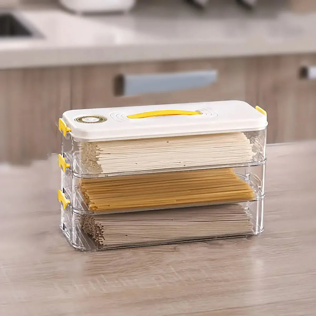 3 Layers Square Food Storage Container with Lid Kitchen Organiser for Meal Prep