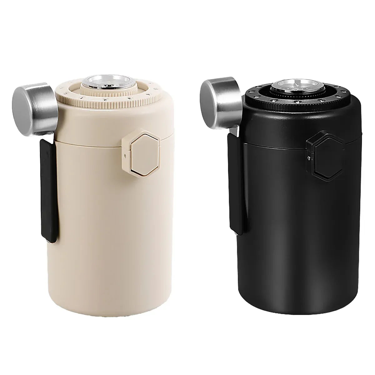 304 Stainless Steel Coffee Bean Sealed Jar 600ml Food Grade Leakproof Durable - Beige