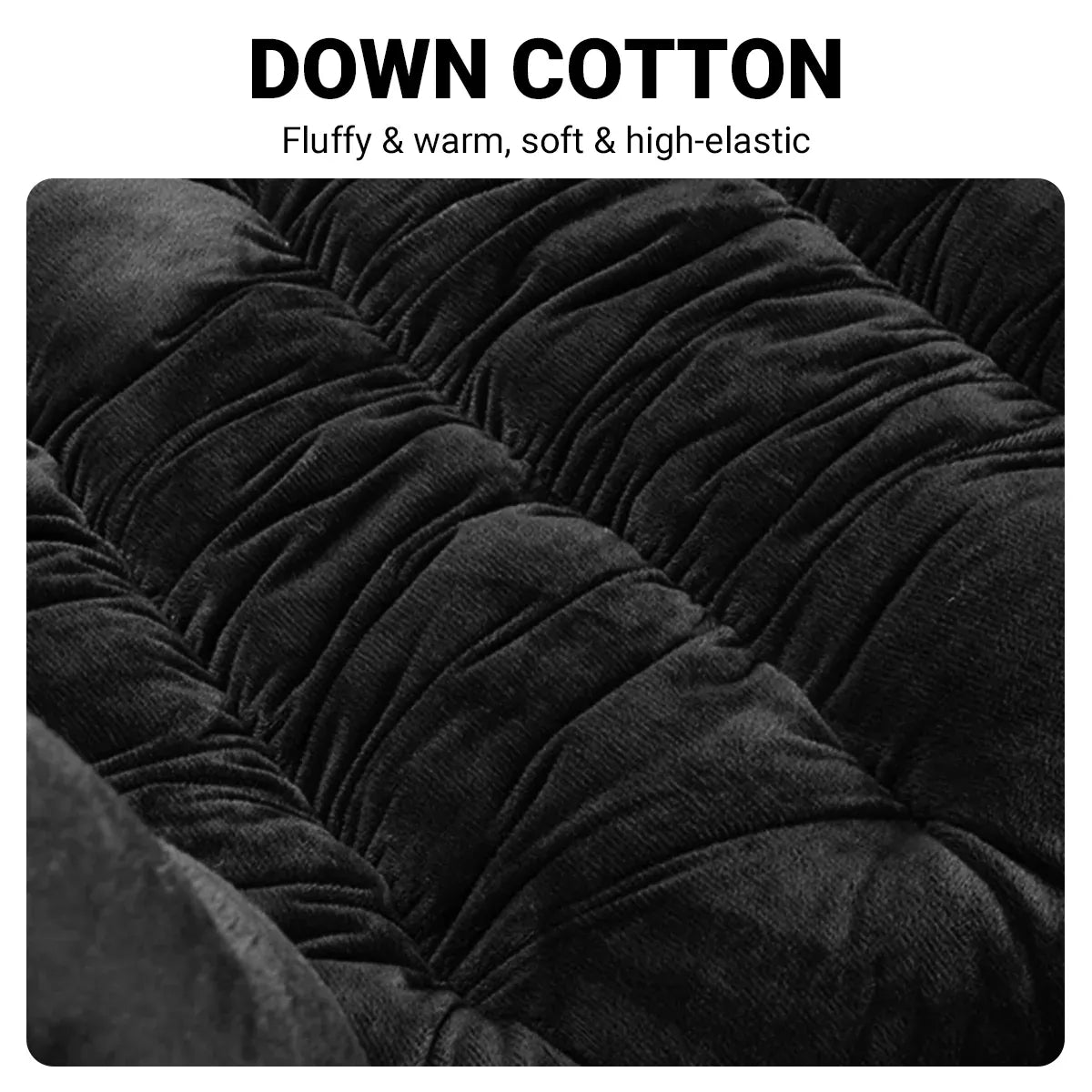 Winter Thick Warm Plush Seat Cover with Backrest Universal Fit for Rear Row - Black