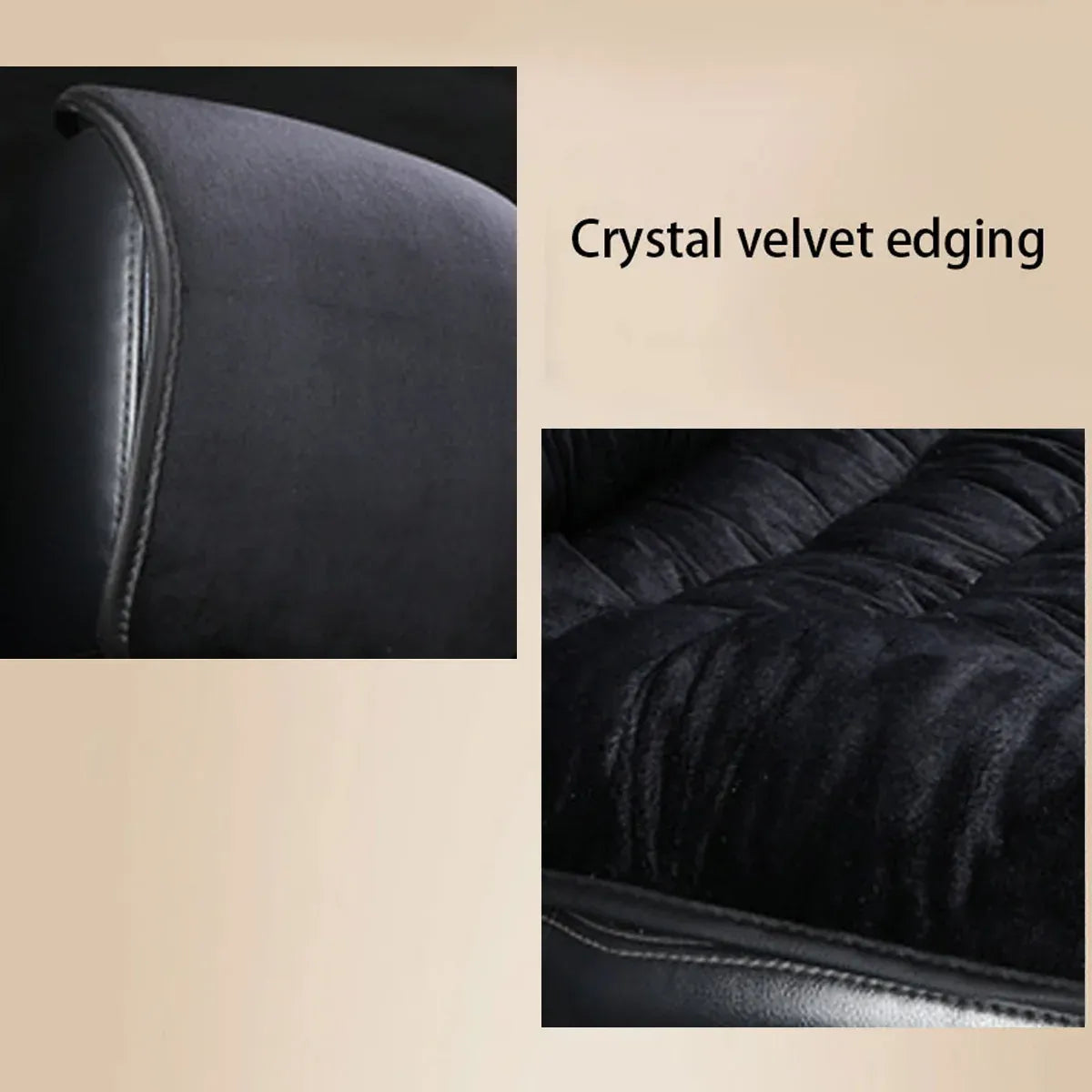 Winter Thick Warm Plush Seat Cover with Backrest Universal Fit for Rear Row - Black