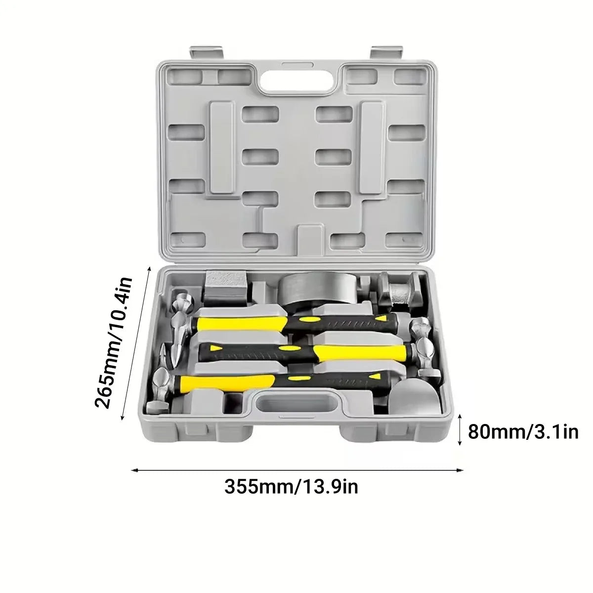 7PCS Automotive Body Repair Hammer Kit Handle Chisel Mallet Dent Remove Tool