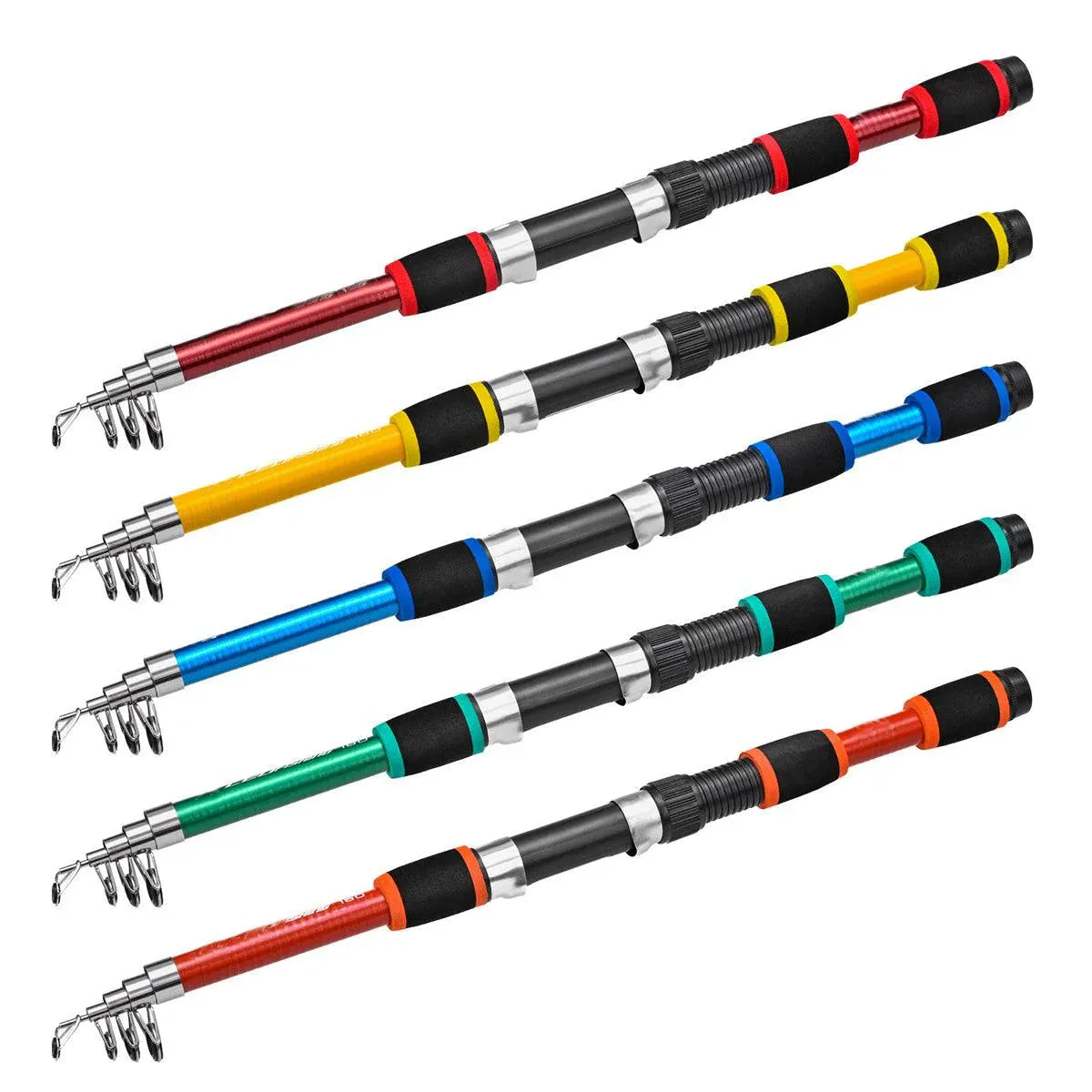Telescopic Fishing Rod Lightweight Portable Sea Casting Rod Durable Glass Steel - Yellow