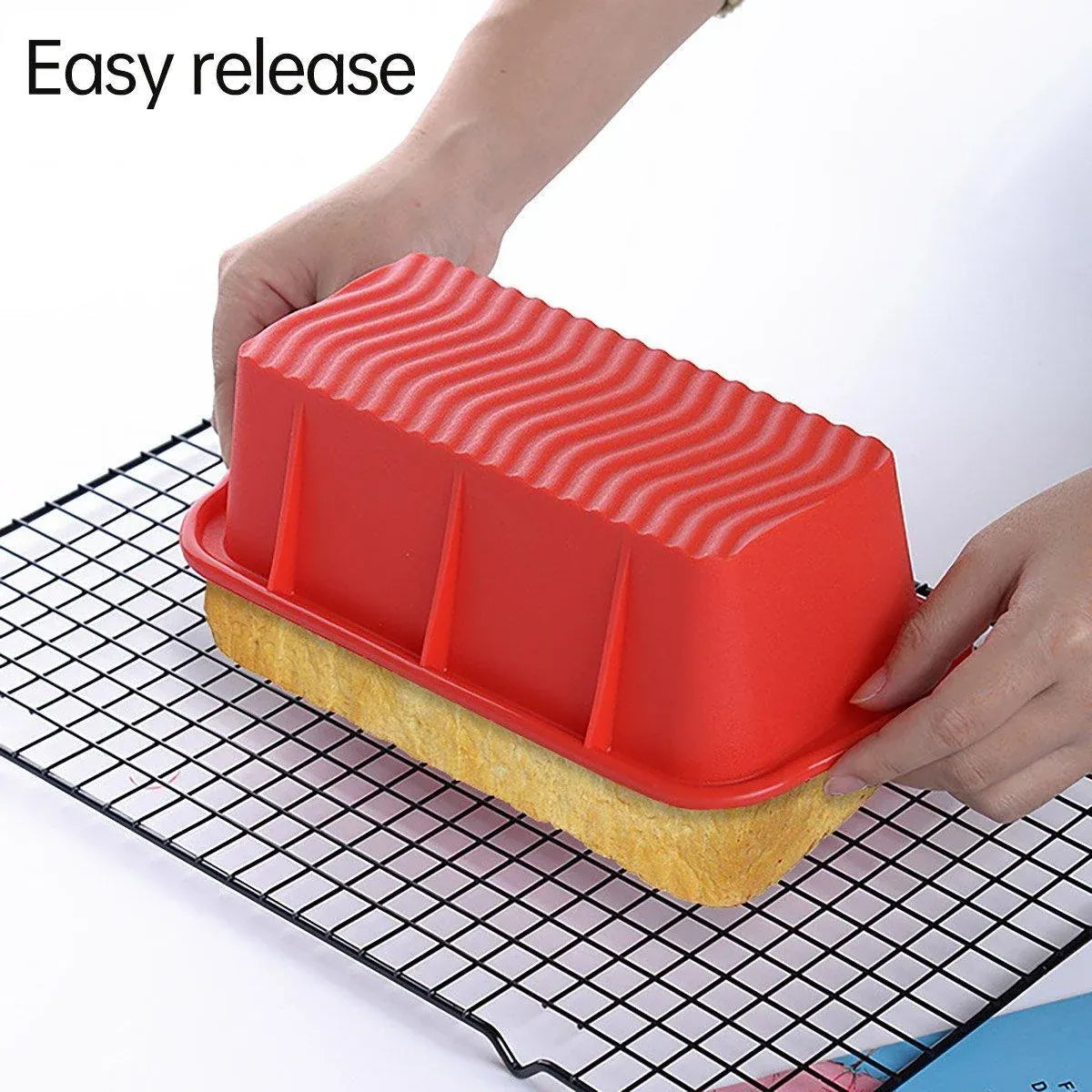 High Temperature Resistant Rectangular Silicone Cake Mold Baking Pan for Kitchen - Purple