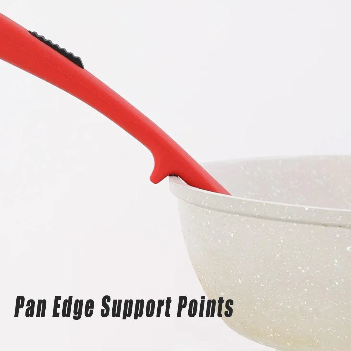 2PCS Silicone Heat Resistant Flexible Cooking Forks Dishwasher Safe Kitchen - Red-Black